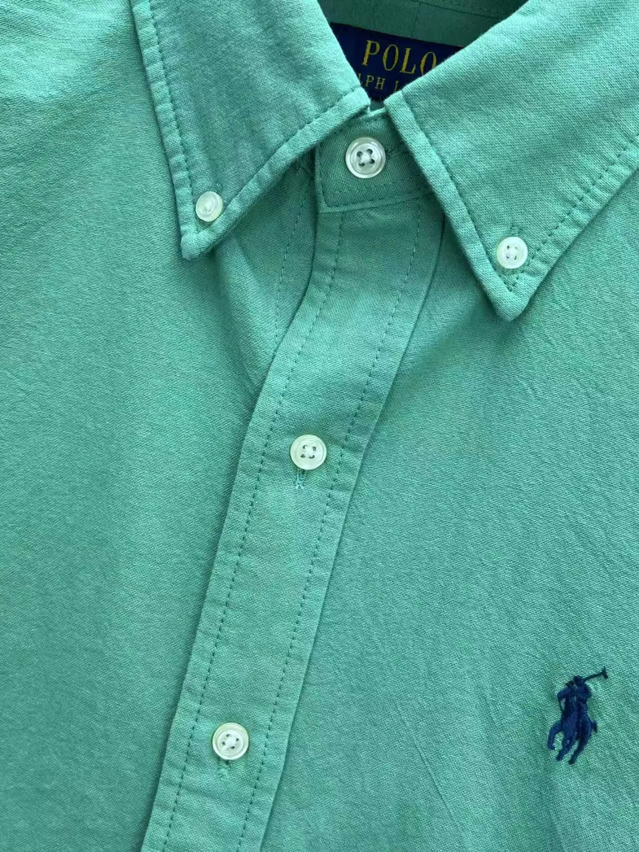 P360 Polo 25ss new solid color logo embroidered buttoned long-sleeved shirt men's high version code number: XS.S.M.L.XL.